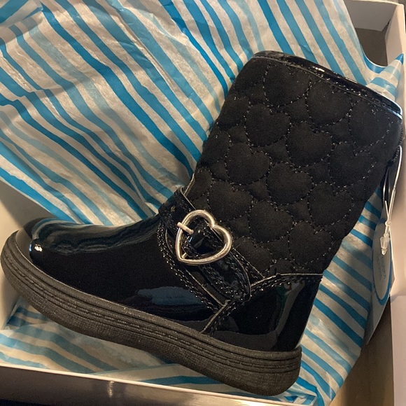 Carter's Bonita Toddler Girls Boots Riding Winter Black Shiny New 5 or 7 - Picture 9 of 11